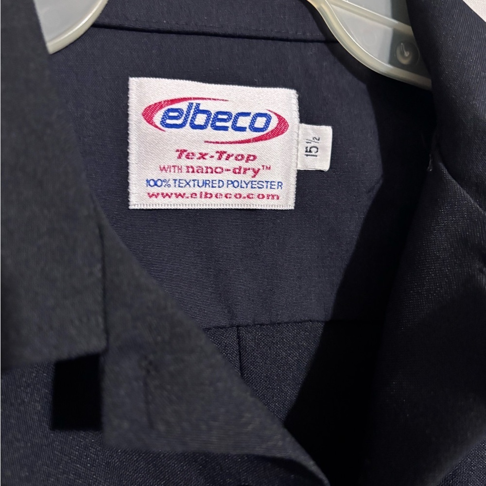 Elbeco Textrop Navy Blue Short Sleeve Men's Uniform Shirt size 15.5 style Z3314 - Picture 2 of 8